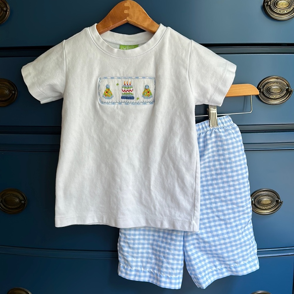 Classic Whimsy Smocked Birthday Shirt and Short Set